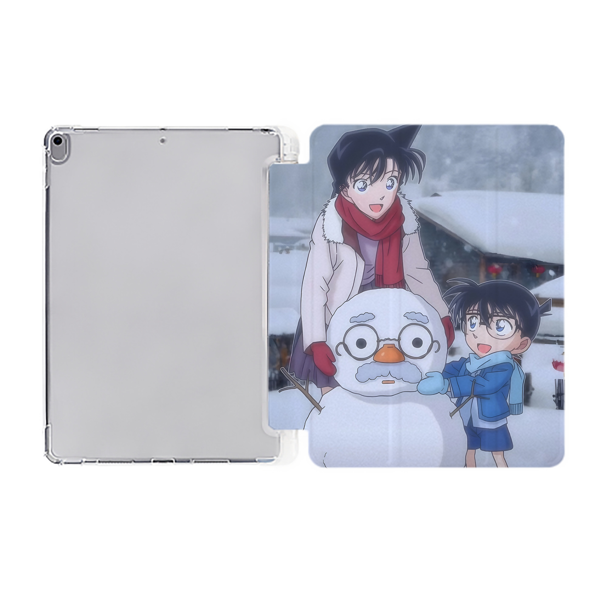 （画像用） 名探偵コナン Detective Conan IPad ケース ペン収納付き 三つ折りスタンド PUレザー×シリコン 対応機種9.5/10.5/10.9インチ